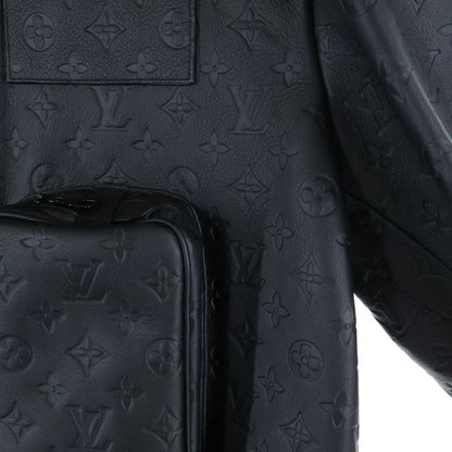 Louis Vuitton 23ss Monogram Embossed Utility Leather Jacket Black Hil46eqxs