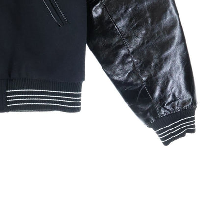 Saint Laurent Paris Leather Sleeve Teddy Jacket Leather Sleeve Teddy Jacket