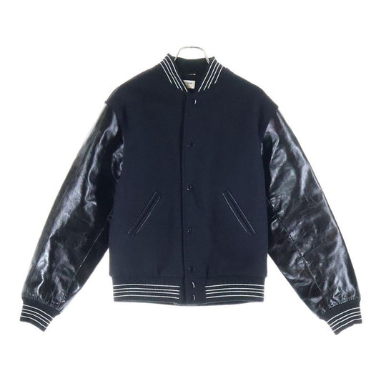 Saint Laurent Paris Leather Sleeve Teddy Jacket Leather Sleeve Teddy Jacket