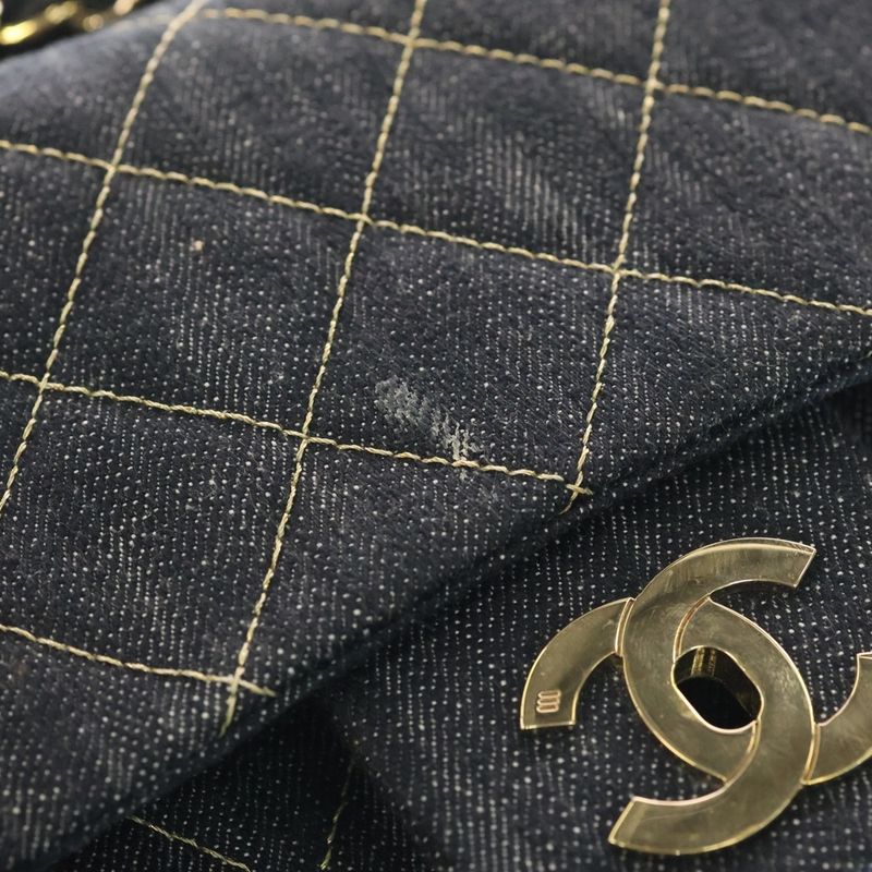 Chanel Denim Matelasse Chain Shoulder Bag Indigo