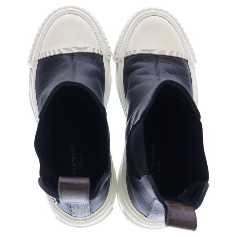 Louis Vuitton LV Squad Line Rubber Logo Monogram Leather Side Gore High Cut