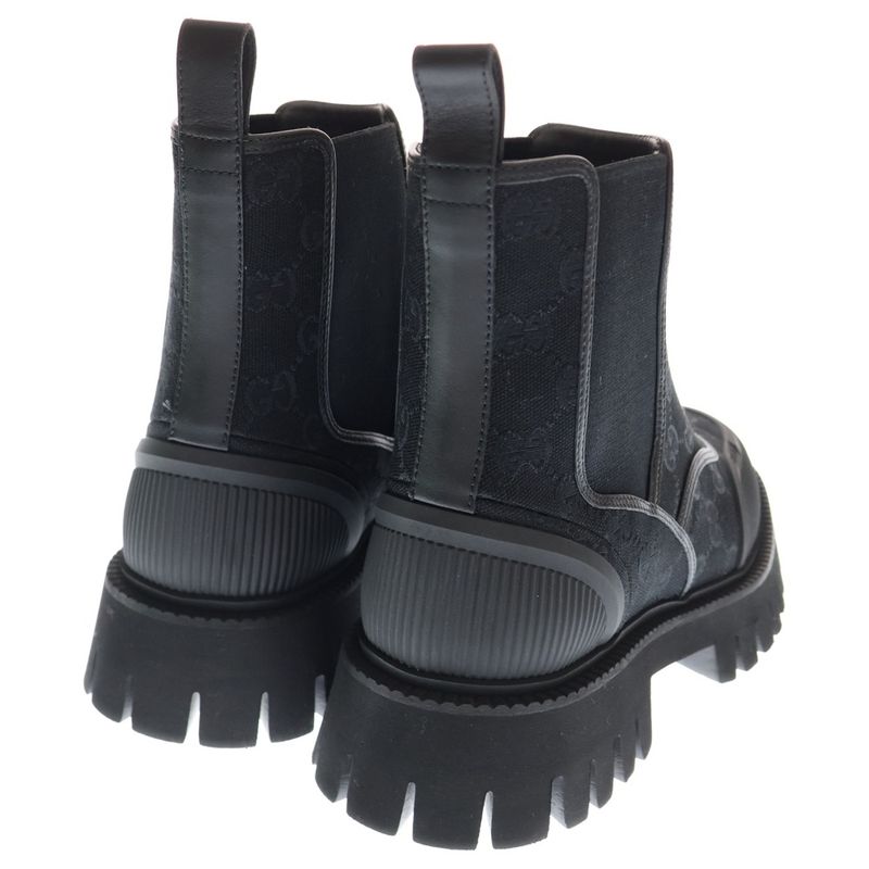 Gucci GG Pattern Side Gore Boots 7397777 Black