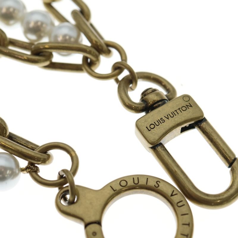 Louis Vuitton Bag Charm Pearl Chain Gold M01689