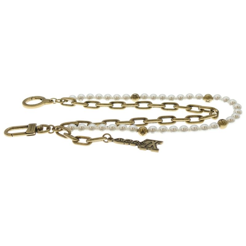 Louis Vuitton Bag Charm Pearl Chain Gold M01689