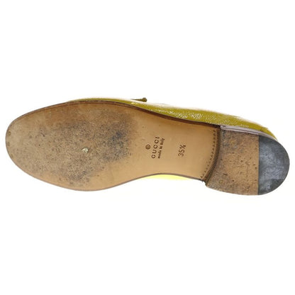 Gucci Horsebit Patent Loafers Low Cut Leather Shoes Yellow