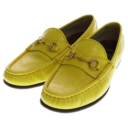 Gucci Horsebit Patent Loafers Low Cut Leather Shoes Yellow