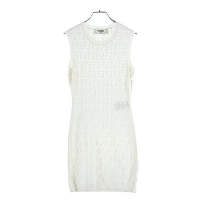 Fendi Knit Dress Ff Logo Knit Dress Sleeveless Shirt White Women Fzda16 Ajtl