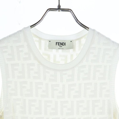 Fendi Knit Dress Ff Logo Knit Dress Sleeveless Shirt White Women Fzda16 Ajtl