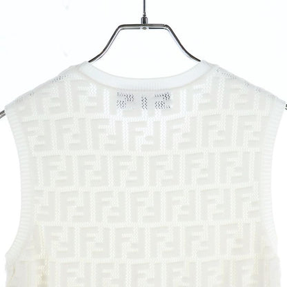 Fendi Knit Dress Ff Logo Knit Dress Sleeveless Shirt White Women Fzda16 Ajtl