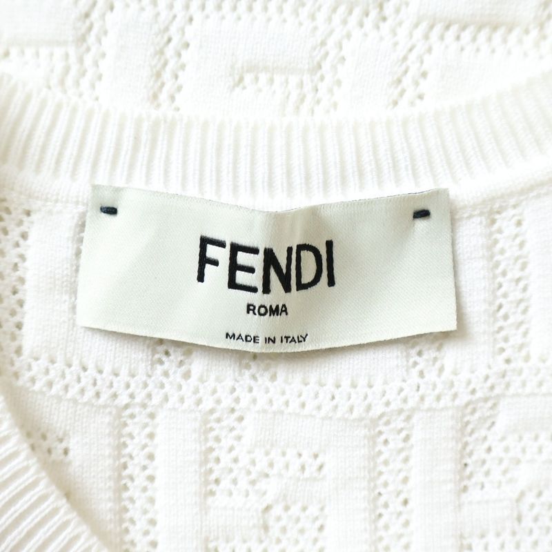 Fendi Knit Dress Ff Logo Knit Dress Sleeveless Shirt White Women Fzda16 Ajtl