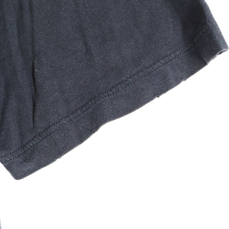 Gucci Black Cat T-Shirt Damaged Short Sleeve T-Shirt Grey 493117 X3i29