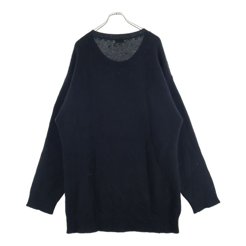 Celine 21ss Mouse Logo Embroidered Crew Neck Knit Sweater Black 2a04l714m