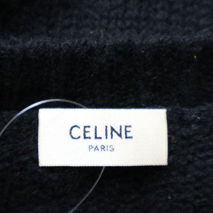Celine 21ss Mouse Logo Embroidered Crew Neck Knit Sweater Black 2a04l714m