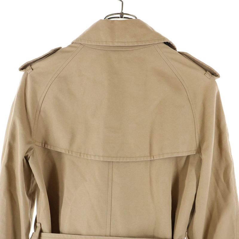 Gucci Lined Cotton Raglan Sleeve Trench Coat Beige 354409