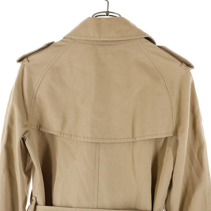 Gucci Lined Cotton Raglan Sleeve Trench Coat Beige 354409