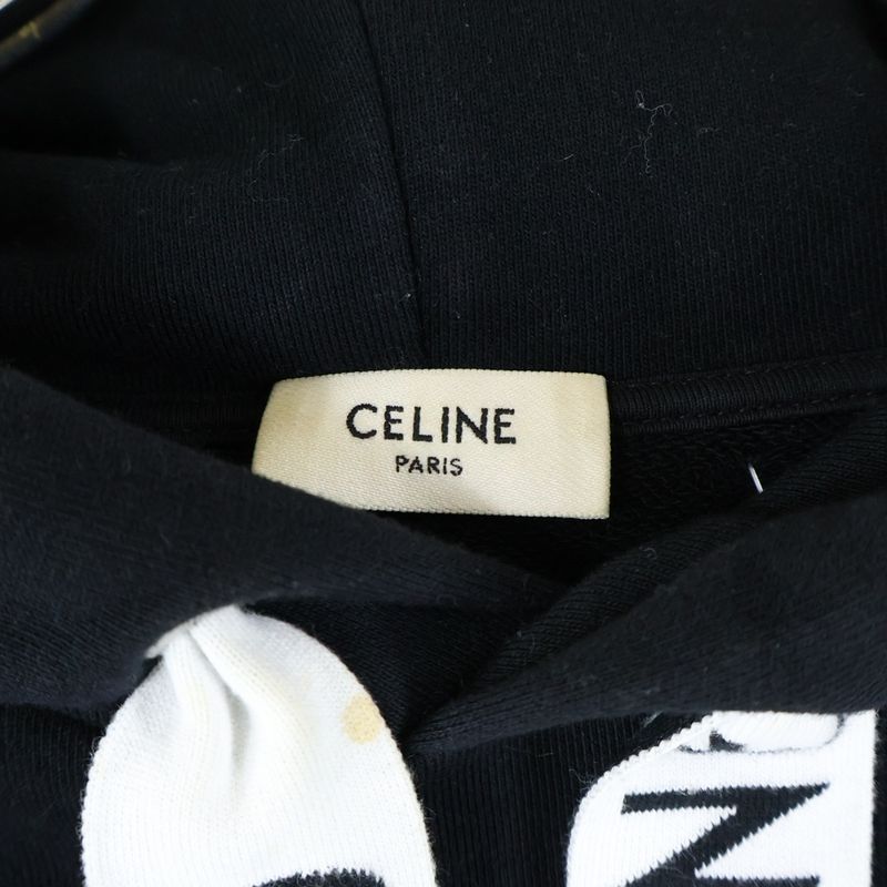 Celine 21aw Loose Hoodie Pullover Sweatshirt Hoodie Black 2y468670q