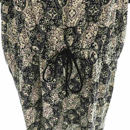 Louis Vuitton Monogram Dress Knee Length Cut Short Sleeves 40 Black White Df