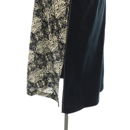 Louis Vuitton Monogram Dress Knee Length Cut Short Sleeves 40 Black White Df