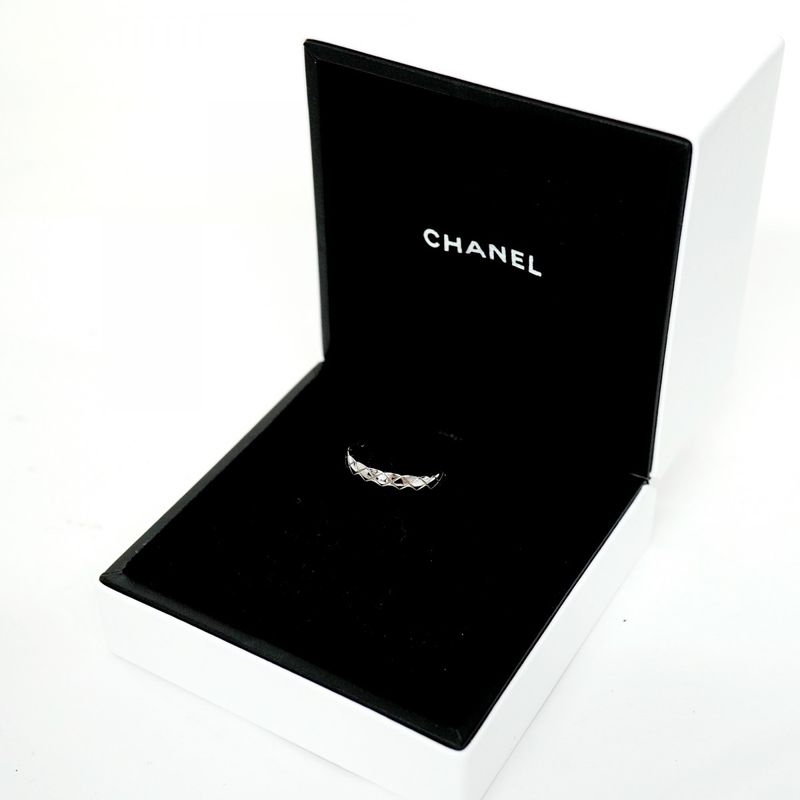 Chanel Ring Coco Crush 18K White Gold White Gold #52 Ladies