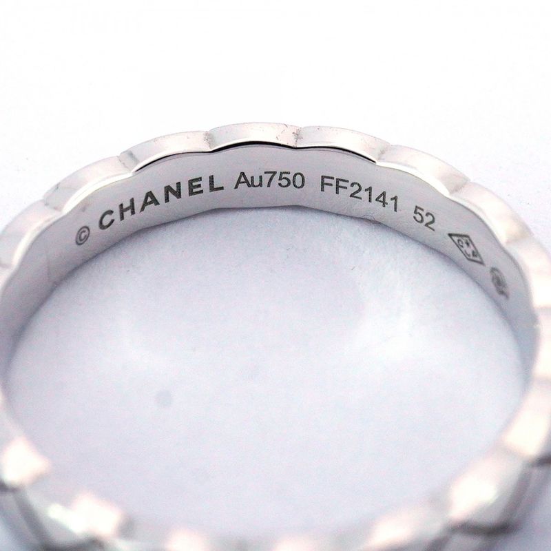 Chanel Ring Coco Crush 18K White Gold White Gold #52 Ladies