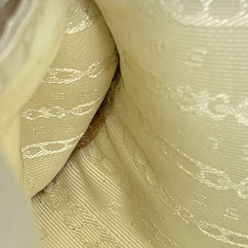 Celine Shoulder Bag Triomphe Canvas Leather Beige Brown Gold Hardware Women