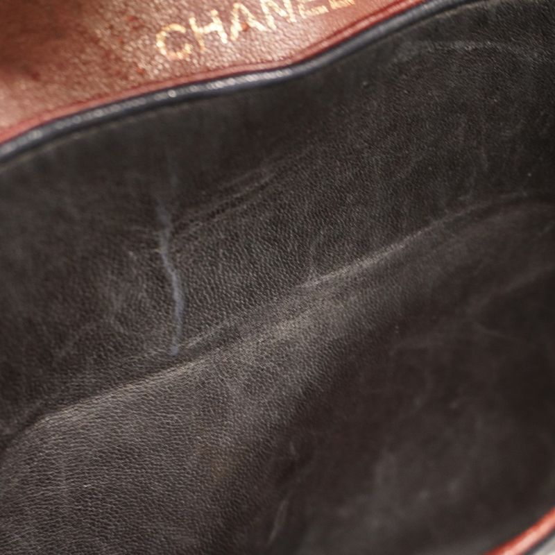 Chanel Shoulder Bag Matelasse Lambskin Black Gold Hardware Women