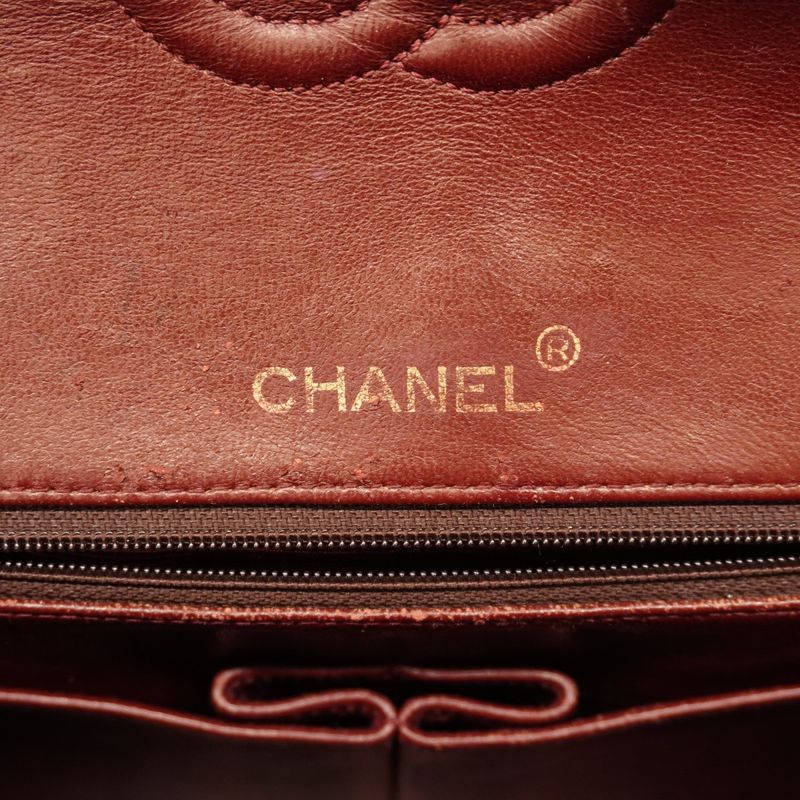 Chanel Shoulder Bag Matelasse Lambskin Black Gold Hardware Women