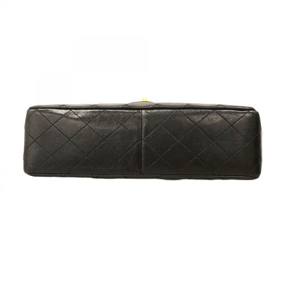 Chanel Shoulder Bag Matelasse Lambskin Black Gold Hardware Women