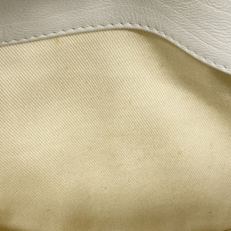 Chanel Shoulder Bag Leather White Silver Hardware Women