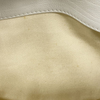 Chanel Shoulder Bag Leather White Silver Hardware Women