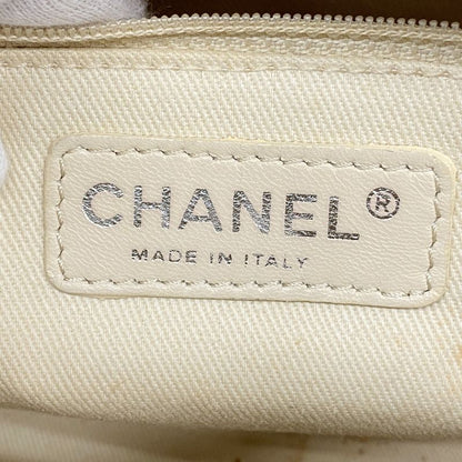 Chanel Shoulder Bag Leather White Silver Hardware Women