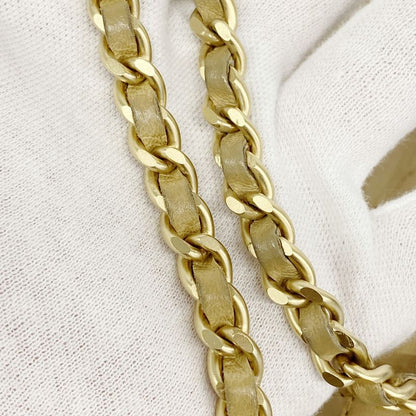 Chanel Handbag 2.55 Choco Bar Lambskin Chain Beige Gold Hardware Women