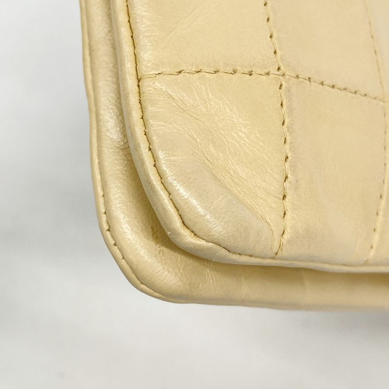 Chanel Handbag 2.55 Choco Bar Lambskin Chain Beige Gold Hardware Women