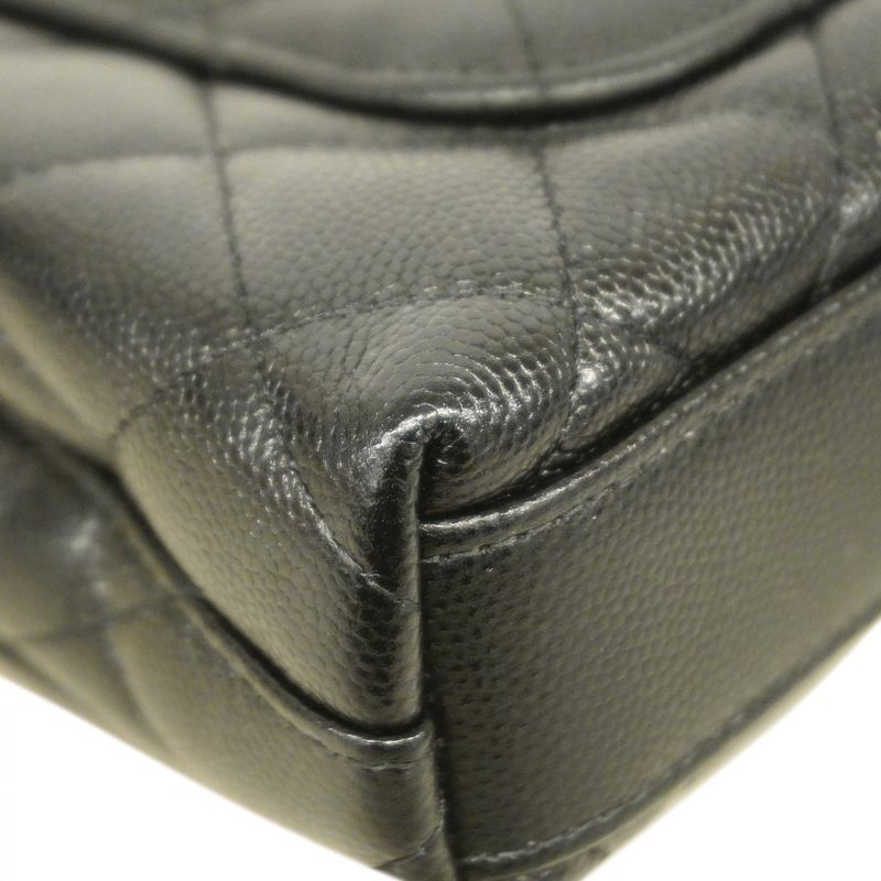 Chanel Handbag Matelasse Coco Handle Caviar Skin Black Chien Pan Gold Hardware