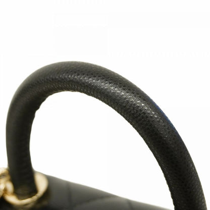 Chanel Handbag Matelasse Coco Handle Caviar Skin Black Chien Pan Gold Hardware
