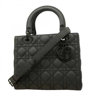 Christian Dior Handbag Canage Lady Dior Leather Black 2way Bag Ladies