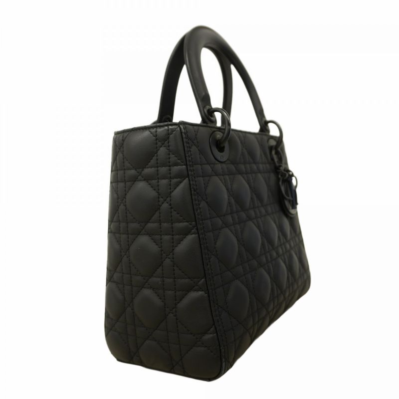 Christian Dior Handbag Canage Lady Dior Leather Black 2way Bag Ladies