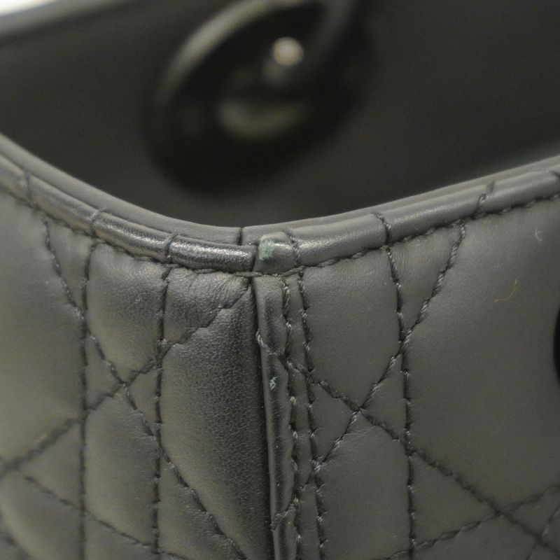 Christian Dior Handbag Canage Lady Dior Leather Black 2way Bag Ladies