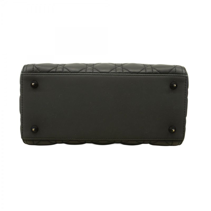 Christian Dior Handbag Canage Lady Dior Leather Black 2way Bag Ladies