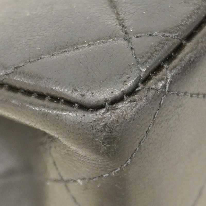 Chanel Shoulder Bag Deka Matelasse Lambskin Black Gold Hardware Women