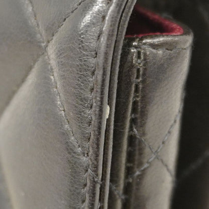 Chanel Shoulder Bag Deka Matelasse Lambskin Black Gold Hardware Women