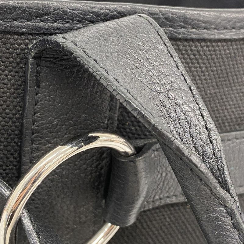 Hermes Handbag Petite St Tulle Canvas Black Silver Hardware □J Engraved Ladies