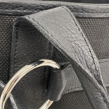 Hermes Handbag Petite St Tulle Canvas Black Silver Hardware □J Engraved Ladies