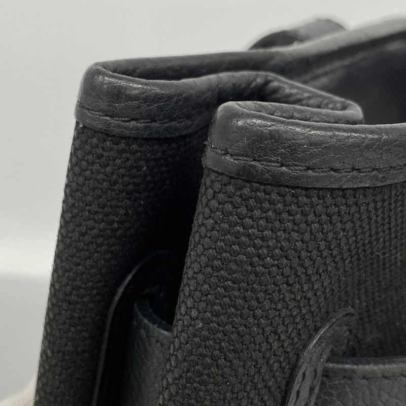 Hermes Handbag Petite St Tulle Canvas Black Silver Hardware □J Engraved Ladies