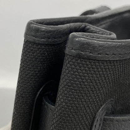 Hermes Handbag Petite St Tulle Canvas Black Silver Hardware □J Engraved Ladies