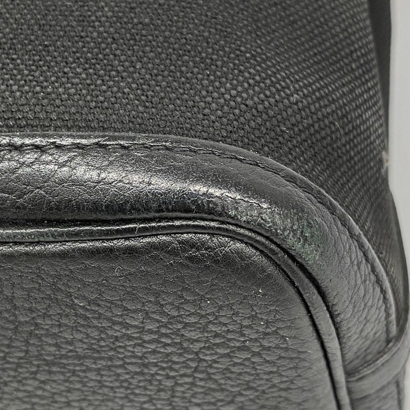 Hermes Handbag Petite St Tulle Canvas Black Silver Hardware □J Engraved Ladies