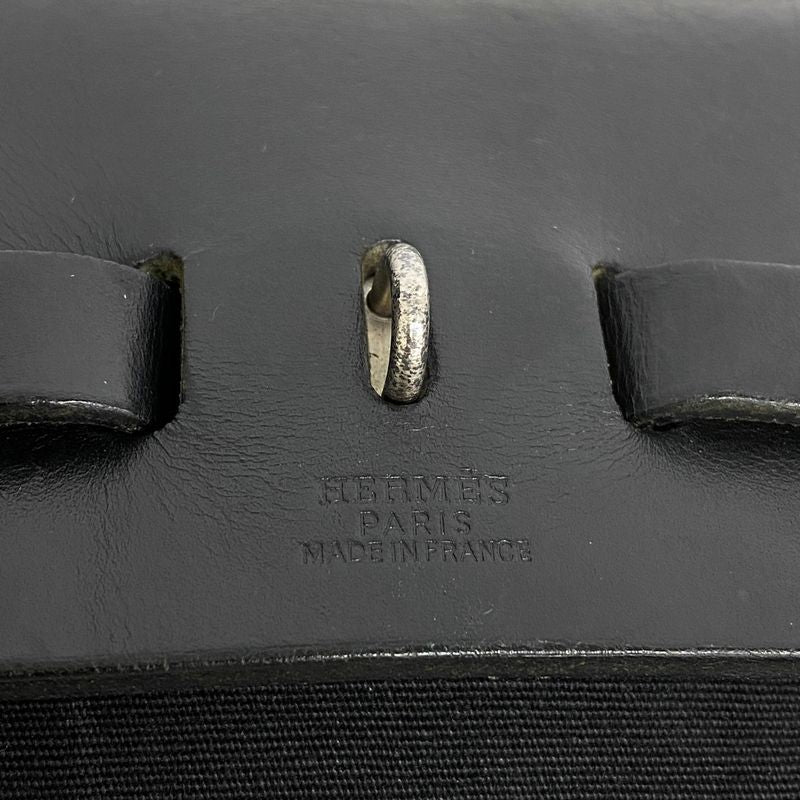 Hermes Backpack Daypack Yale Back A Dos PM Toile Officier Black Silver Hardware