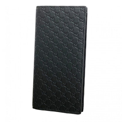 Gucci Long Wallet Micro Guccissima 449245 Leather Black Men's