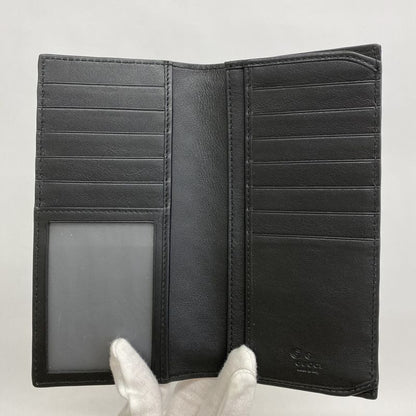 Gucci Long Wallet Micro Guccissima 449245 Leather Black Men's