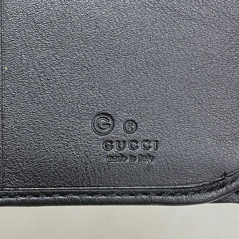 Gucci Long Wallet Micro Guccissima 449245 Leather Black Men's
